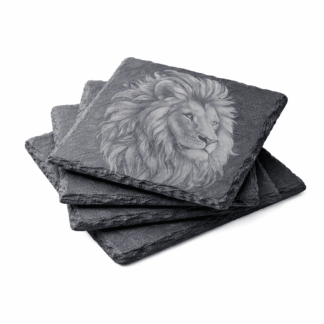 Firkantede skifer drikkebrikker 10x10 med gravering