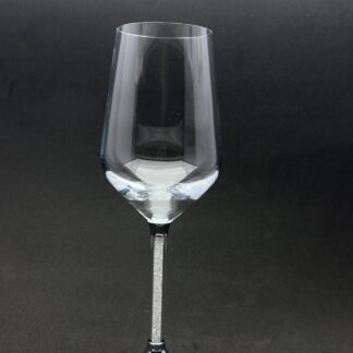 Vinglass med sølvfarget Stett og Personlig Gravering