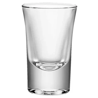 Knaus lite snapsglass med tykk bunn og gravering.