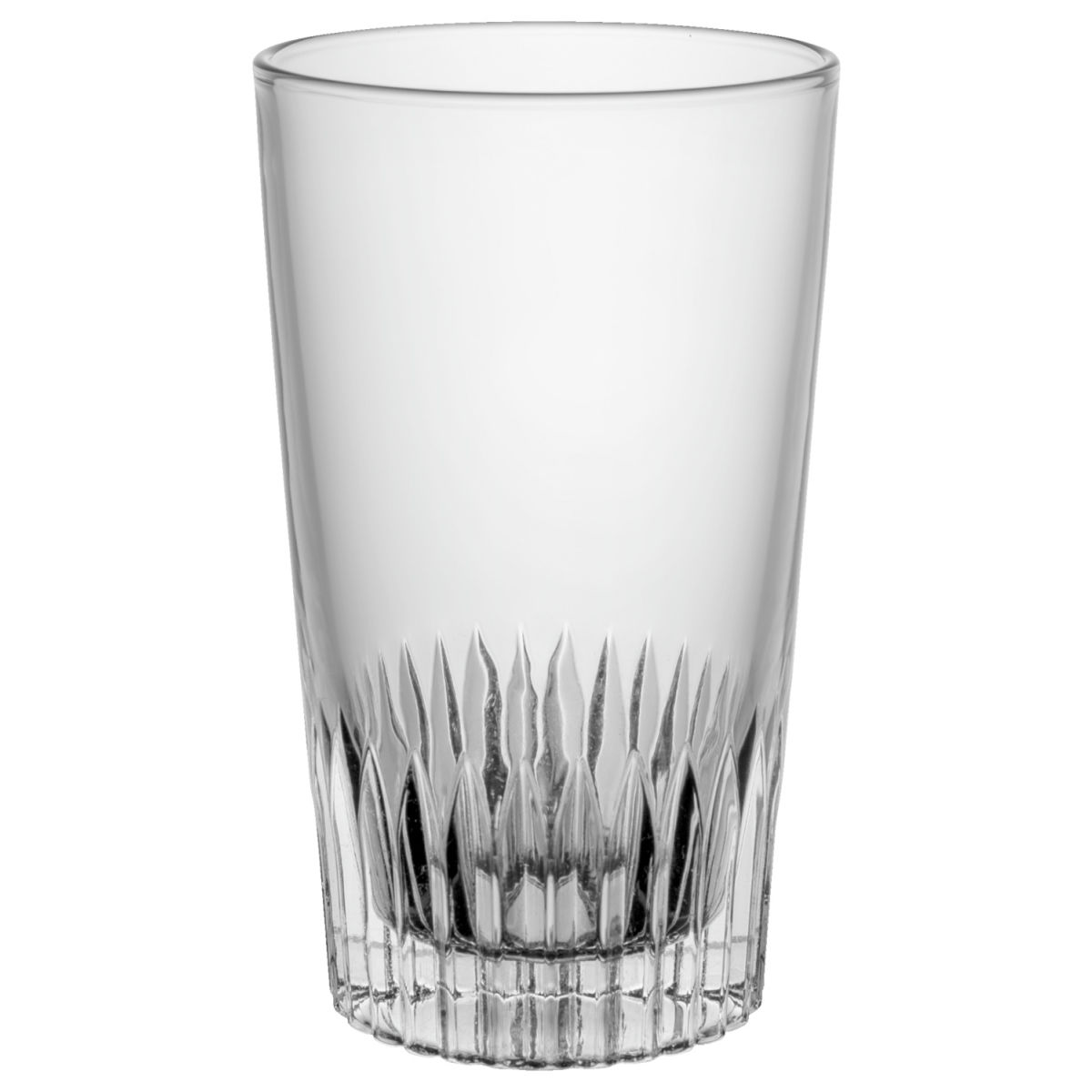 Glød longdrinkglass 40 cl med gravering – stort glass med riflet stråledesign nederst