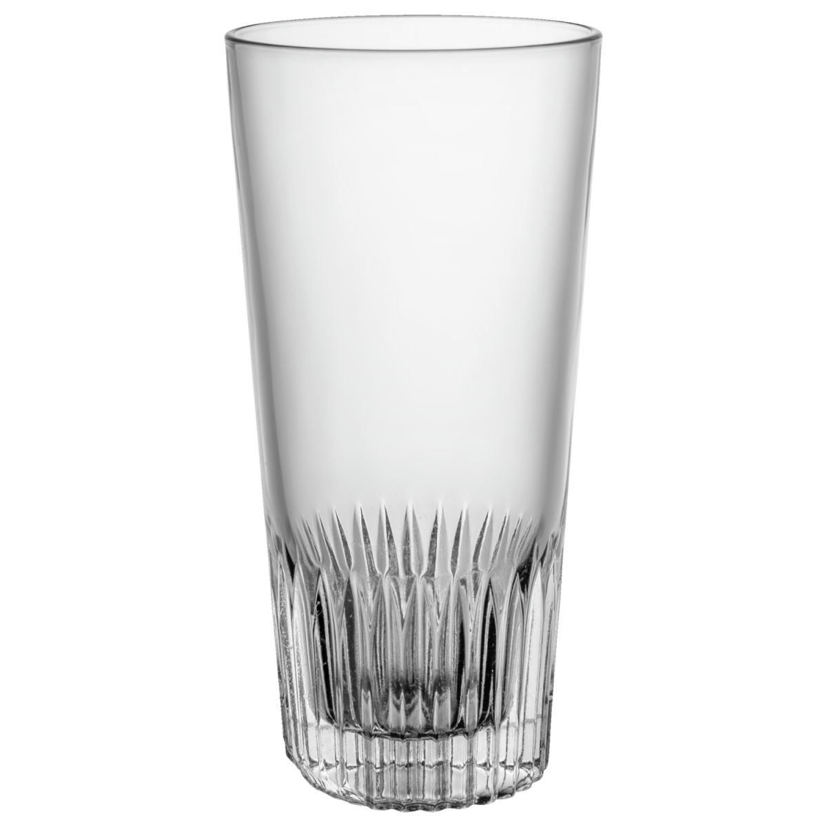 Gry highballglass 35 cl med gravering – høyt, slankt glass med riflet stråledesign nederst